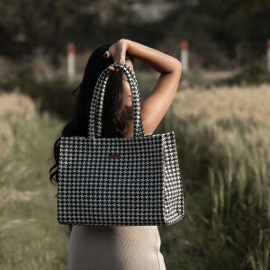 Houndstooth Fabric Tote
