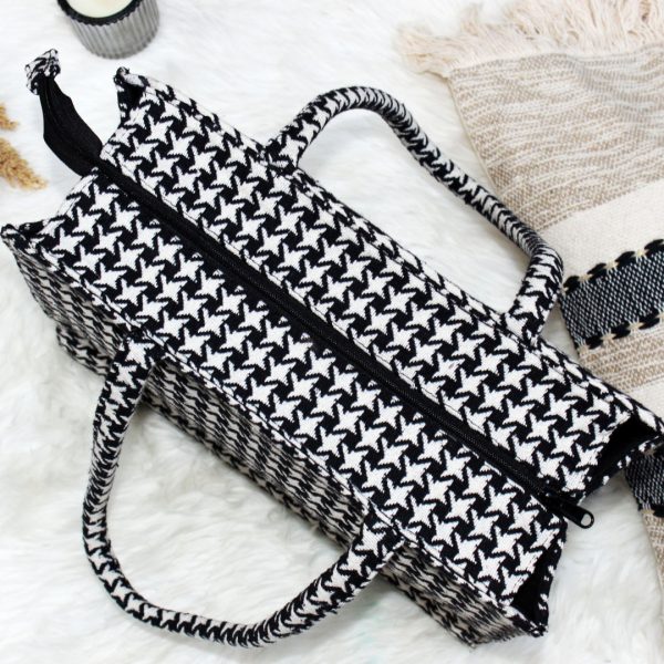 Houndstooth Fabric Tote - Image 3