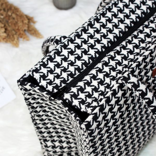 Houndstooth Fabric Tote - Image 2