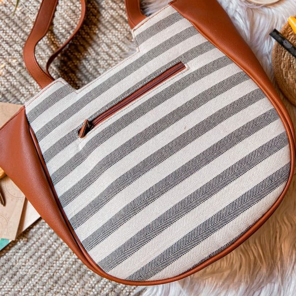 Denim Quilted Crescent Tote - Image 3