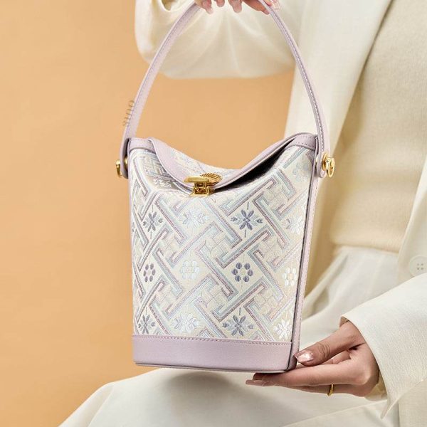Satin Embroidered Mini Shoulder Bag - Image 3