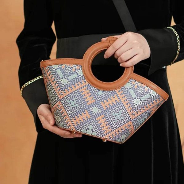 Canvas Embroidery Shoulder Tote - Image 4
