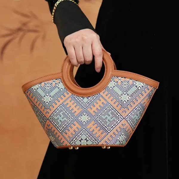 Canvas Embroidery Shoulder Tote - Image 3