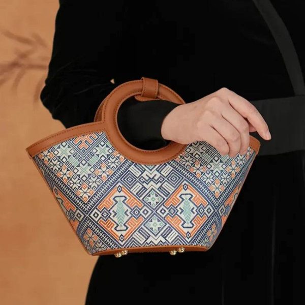 Canvas Embroidery Shoulder Tote - Image 2