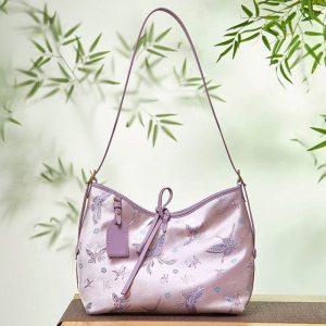 Smooth Leather Crescent Shoulder Tote