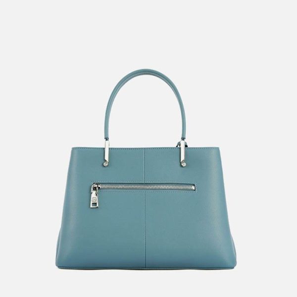 Colorblock Croc Print Satchel - Image 2