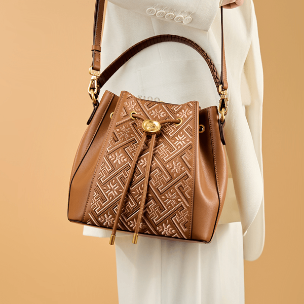 Soft Leather Bucket Tote - Image 4
