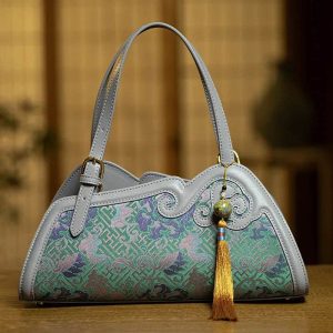 Satin Floral Beaded Clutch