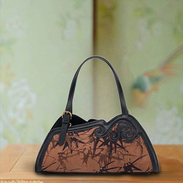 Denim Quilted Top Handle Tote - Image 2