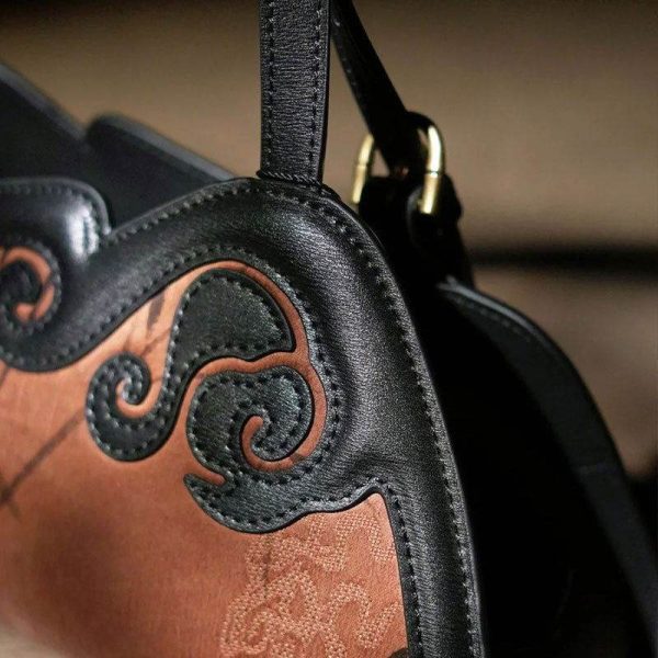 Denim Quilted Top Handle Tote - Image 3
