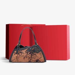 Denim Quilted Top Handle Tote