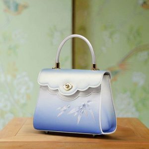 Denim Patchwork Crescent Tote