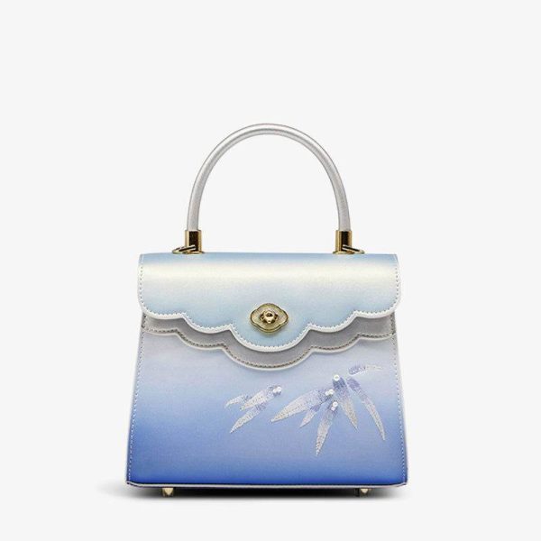 Denim Patchwork Crescent Tote - Image 3