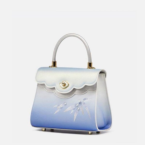 Denim Patchwork Crescent Tote - Image 2