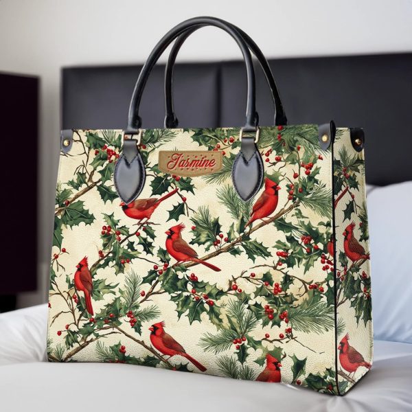 Ostrich Print Leather Satchel - Image 4