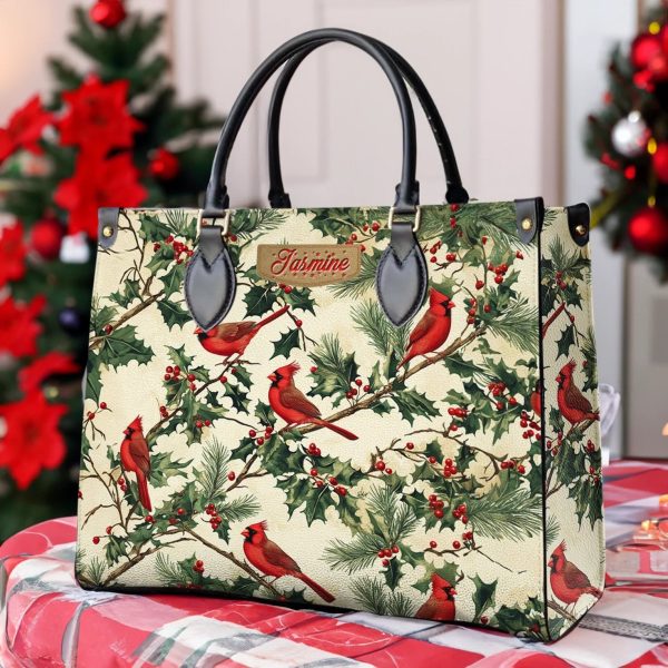 Ostrich Print Leather Satchel - Image 3