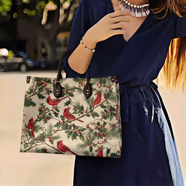 Ostrich Print Leather Satchel - Image 2