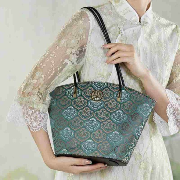 Velvet Beaded Crescent Clutch - Image 2