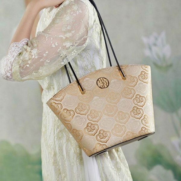 Two-Tone Leather Bucket Bag - Image 3
