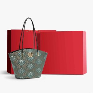 Velvet Beaded Crescent Clutch