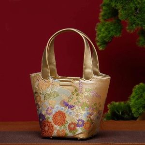 Raffia Embroidered Mini Tote