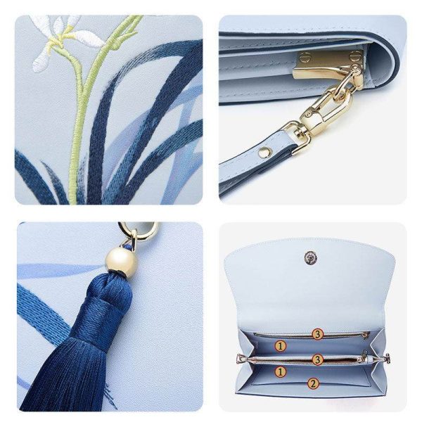 Satin Beaded Evening Clutch - Image 2