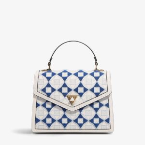 Croc Embossed Crescent Shoulder Tote