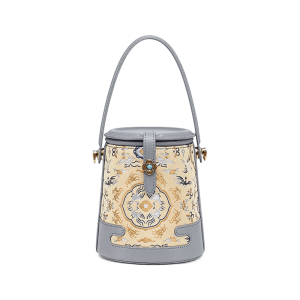 Ostrich Print Leather Tote