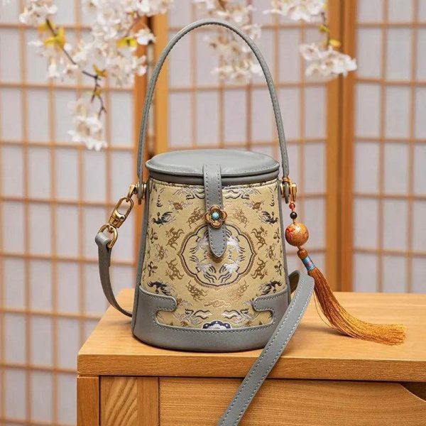 Ostrich Print Leather Tote - Image 4