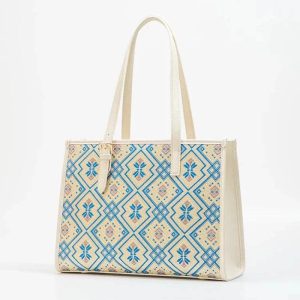 Embroidered Suede Tote