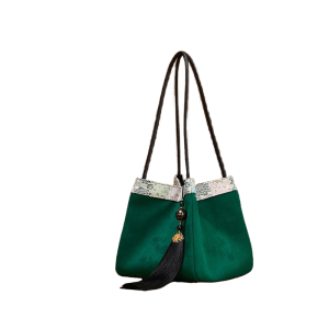 Embroidered Velvet Shoulder Bag