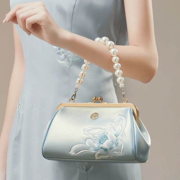 Velvet Embroidery Satchel - Image 3