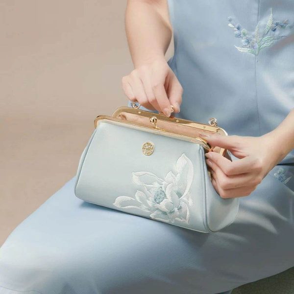 Velvet Embroidery Satchel - Image 2