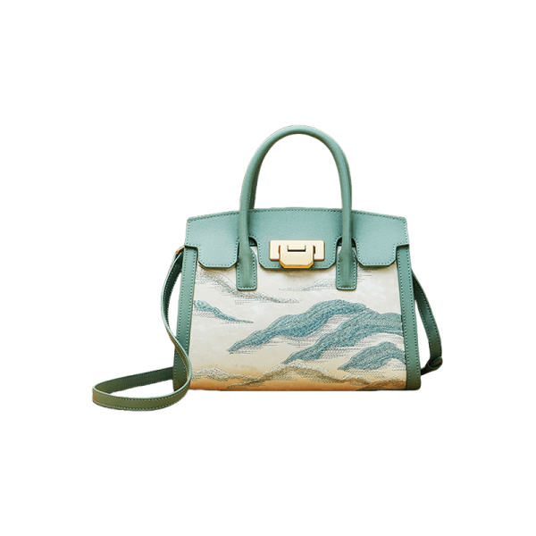 Ostrich Print Box Clutch