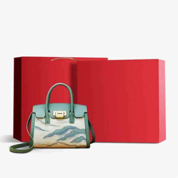 Ostrich Print Box Clutch - Image 2