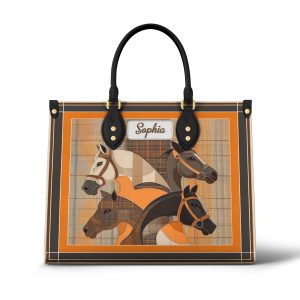 Ostrich Print Crescent Tote