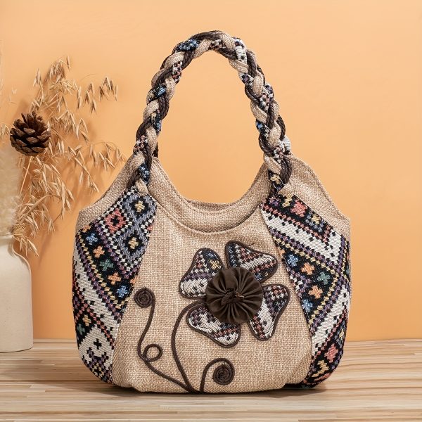 Velvet Quilted Crescent Tote