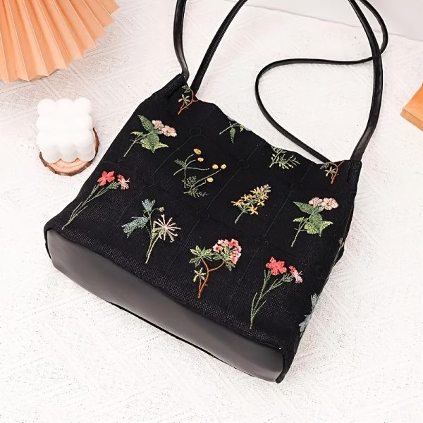Denim Patchwork Messenger Tote
