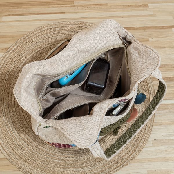 Denim Quilted Frame Tote - Image 2
